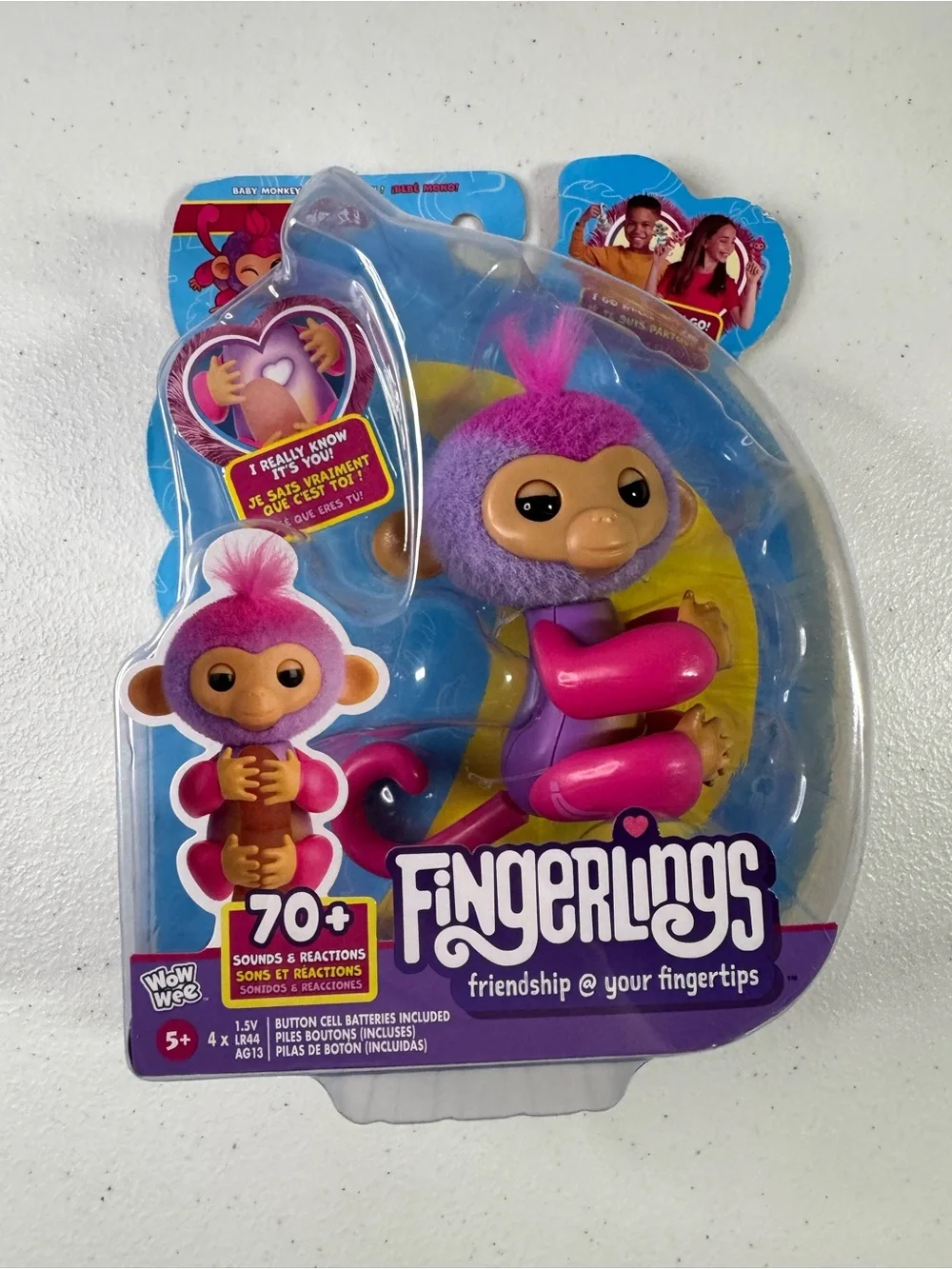 Fingerlings Pink & Purple Interactive Monkey Plush